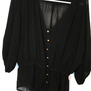 black peasant top